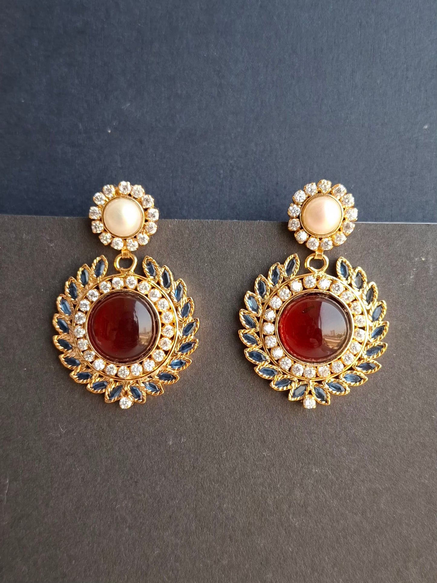 Ruby pearl Earrings
