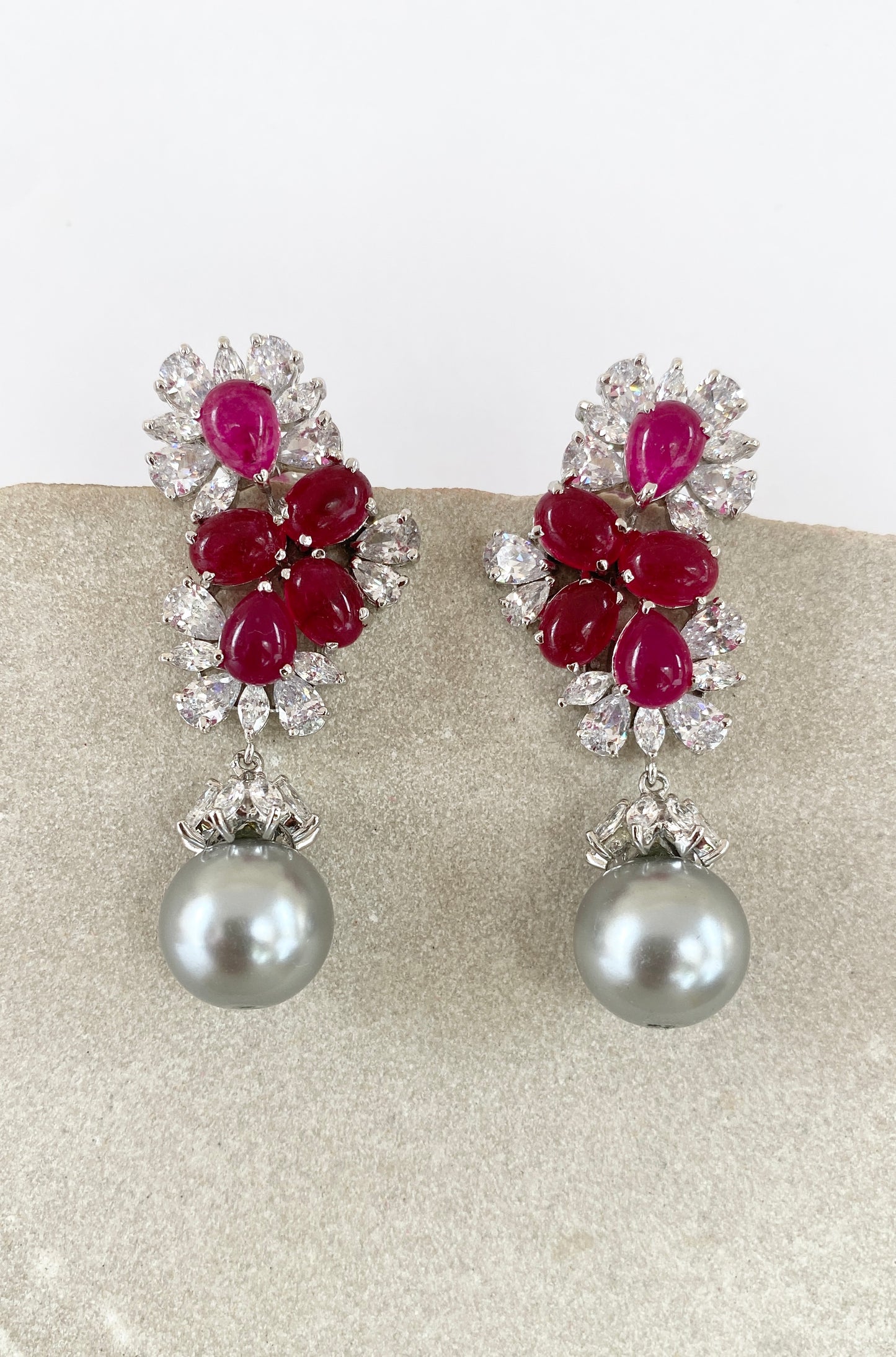 Aupama Parameshwaran in Pearl Accent earrings