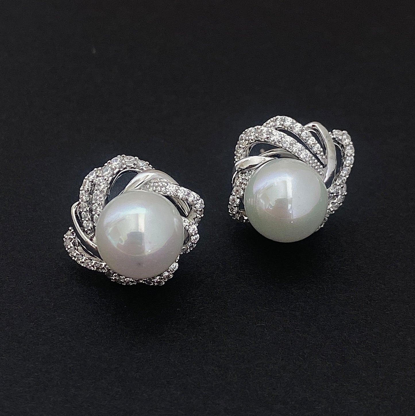 Ivory Halo Studs