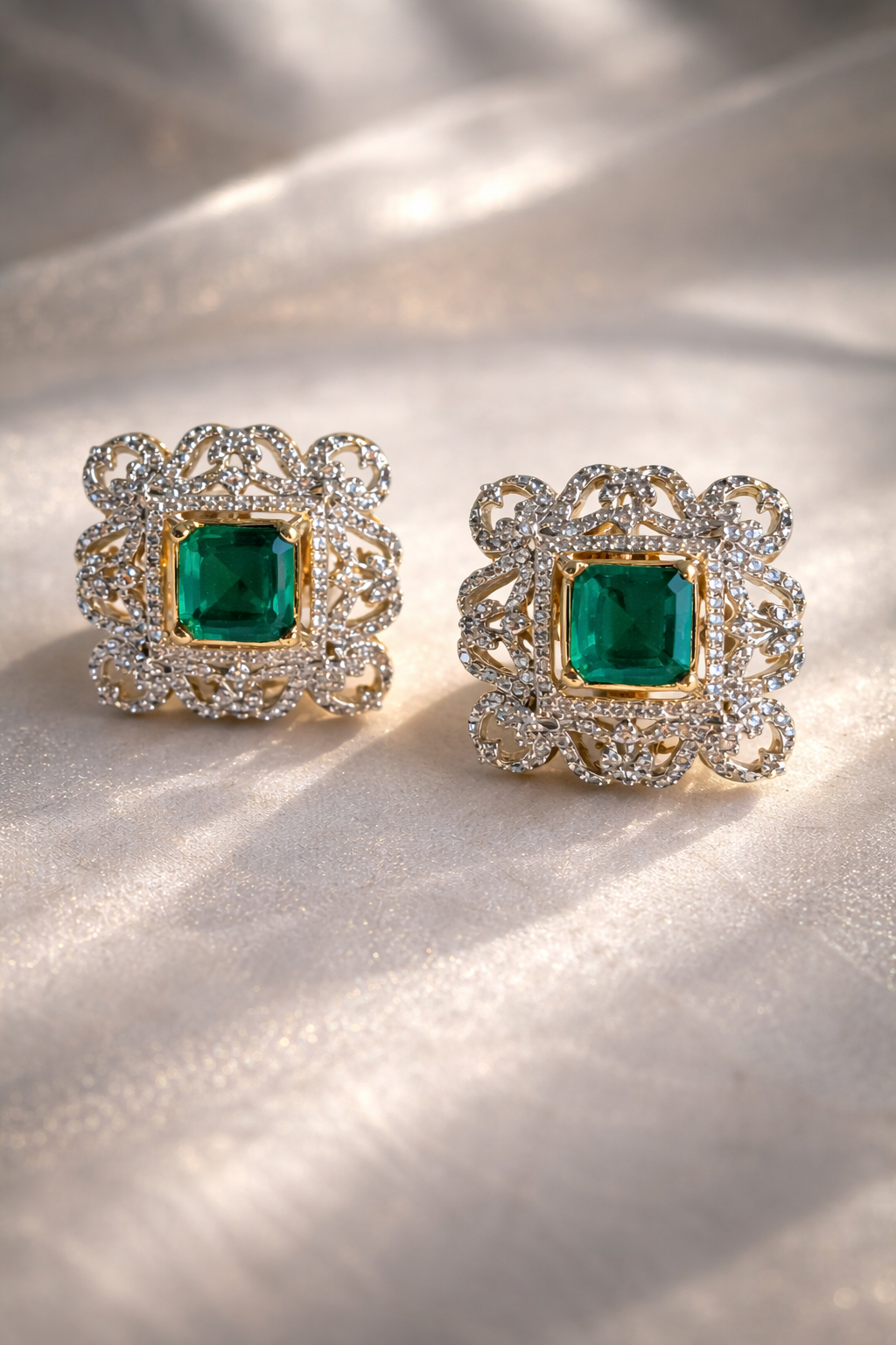 Emerald Gold Pearls Choker Set