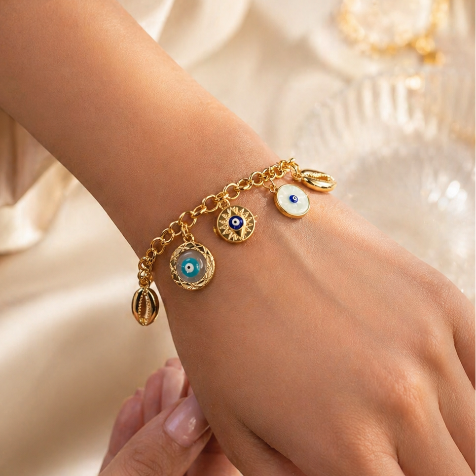Evil Eye Glow Charms Bracelet