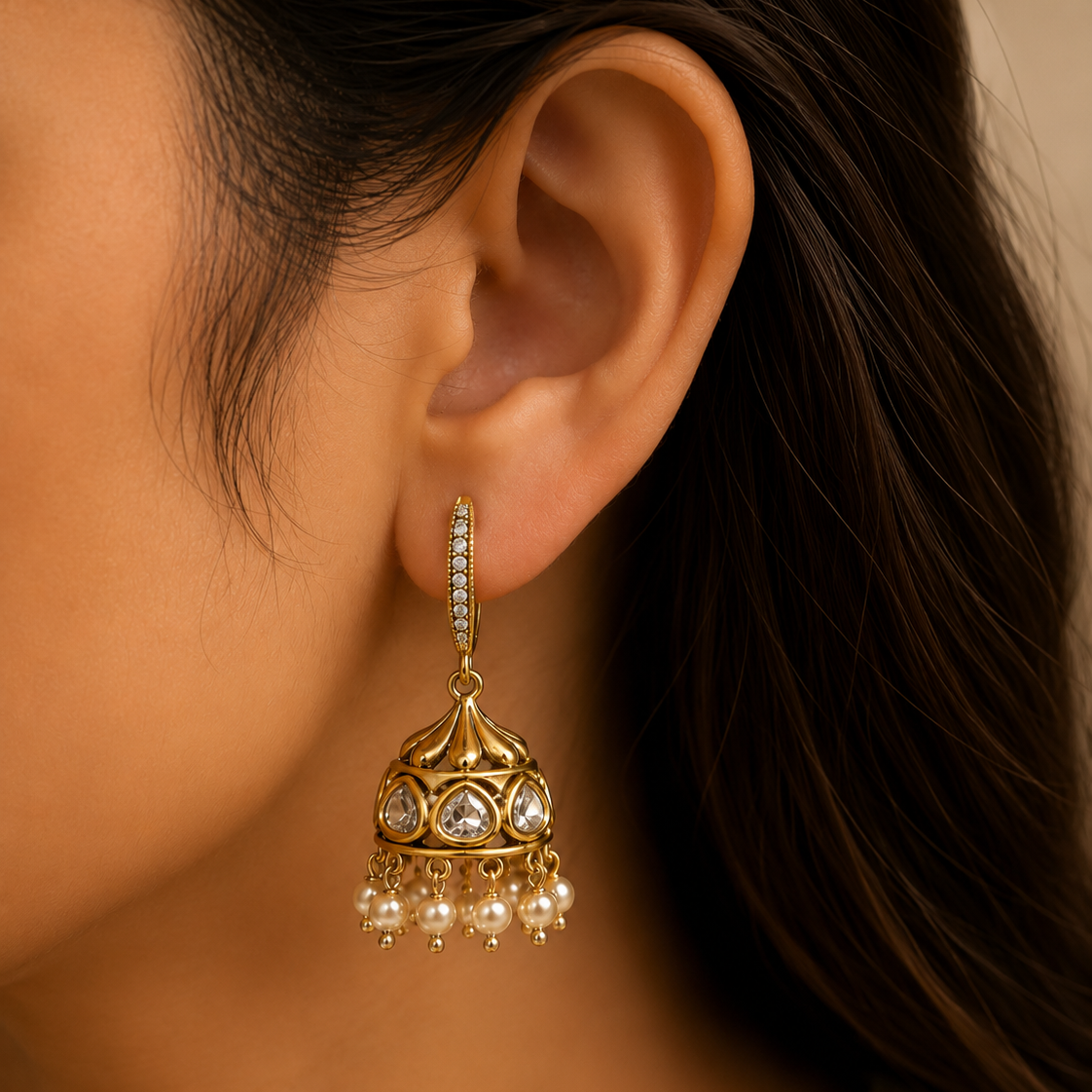 Pearl Cluster Jhumka