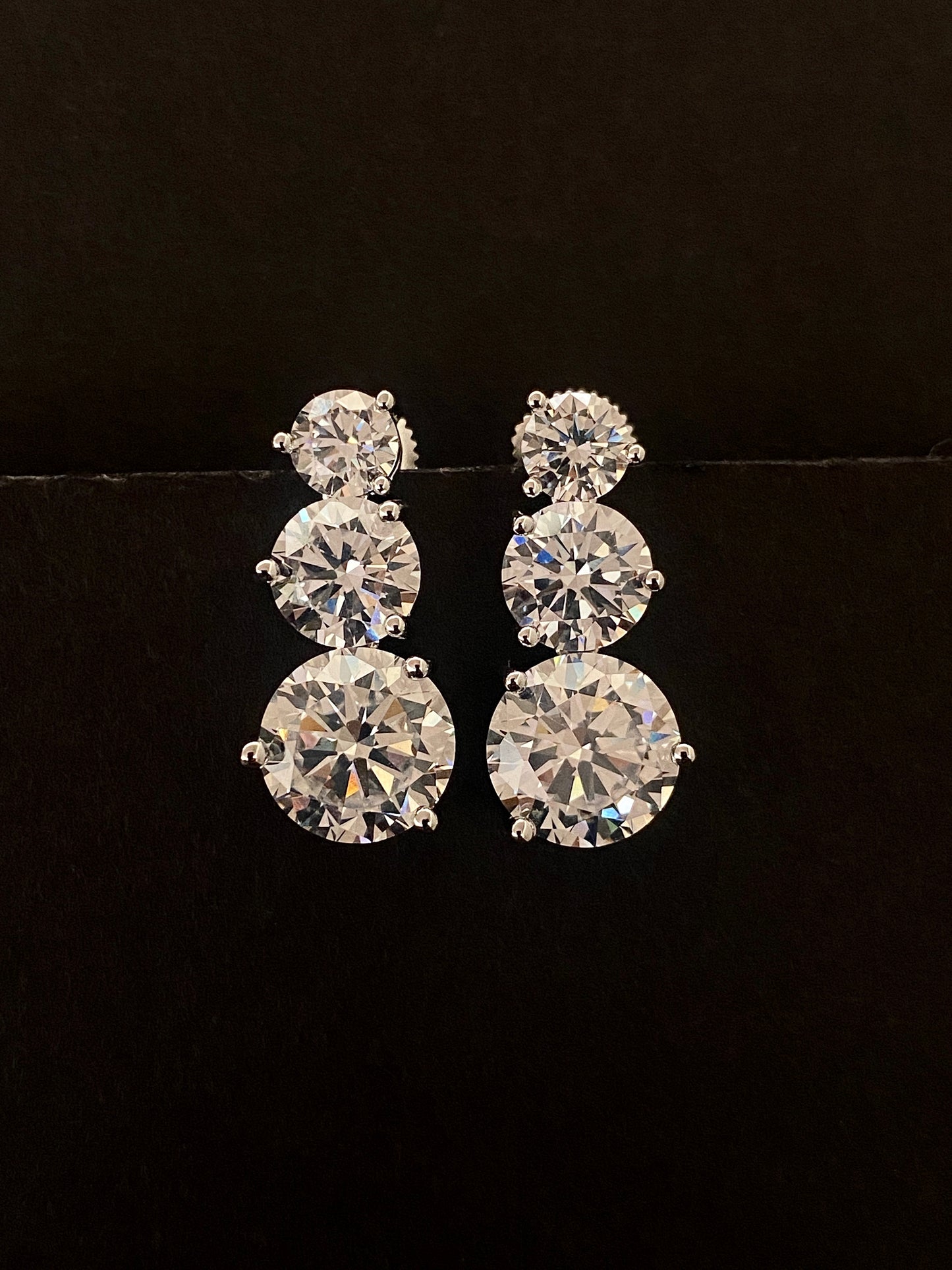 Tiered Solitaire Earrings