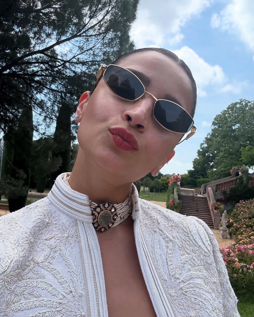 Royal Green Fluorite Enameled Choker