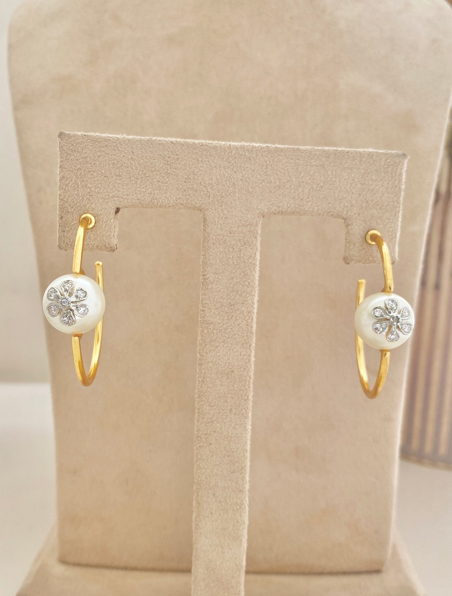 Auric Pearl Hoops