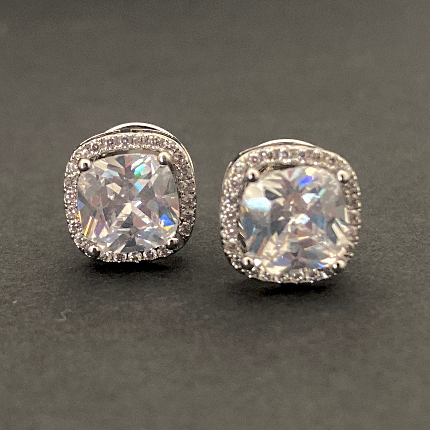 Cushion Halo Studs