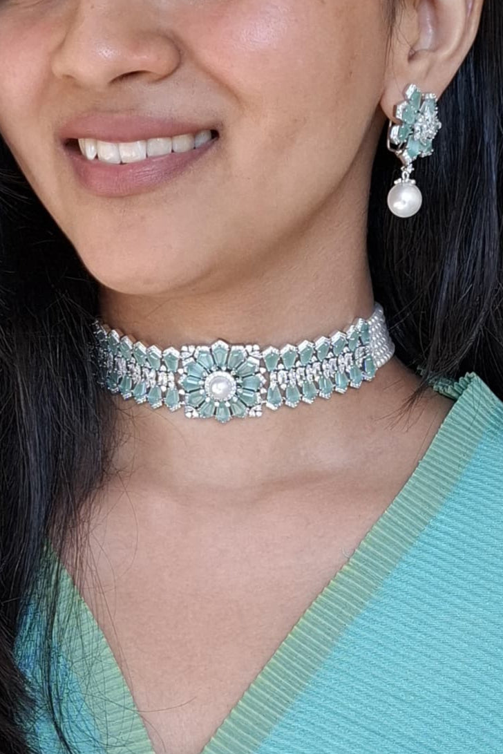 Aqua Bloom Choker Set