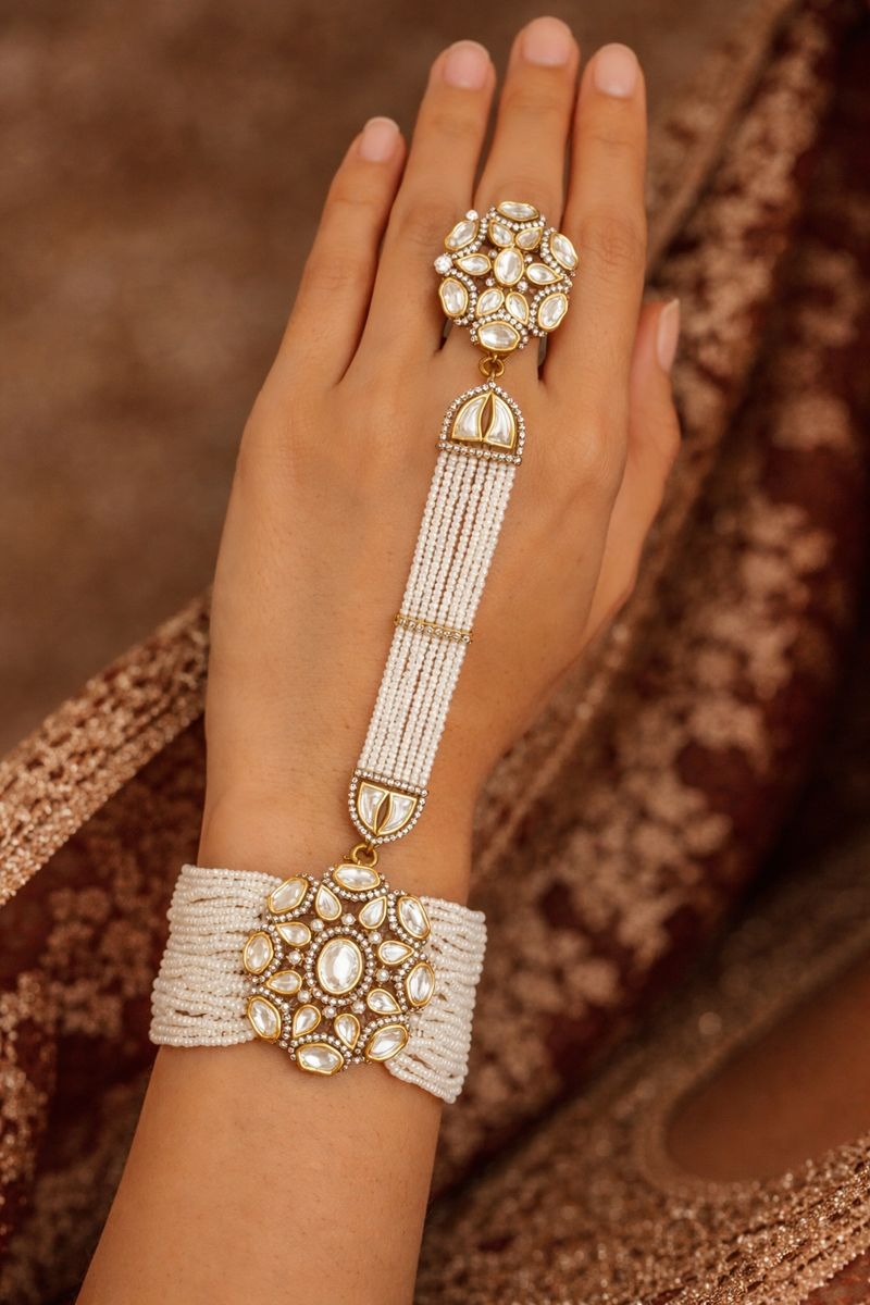 Layered Pearl Bead Hathphool