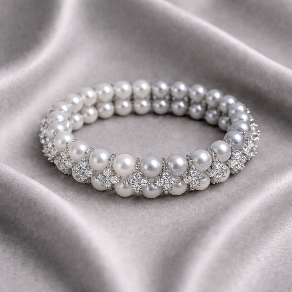 Taapsee Pannu in Dazzle Pearl Flex Bracelet
