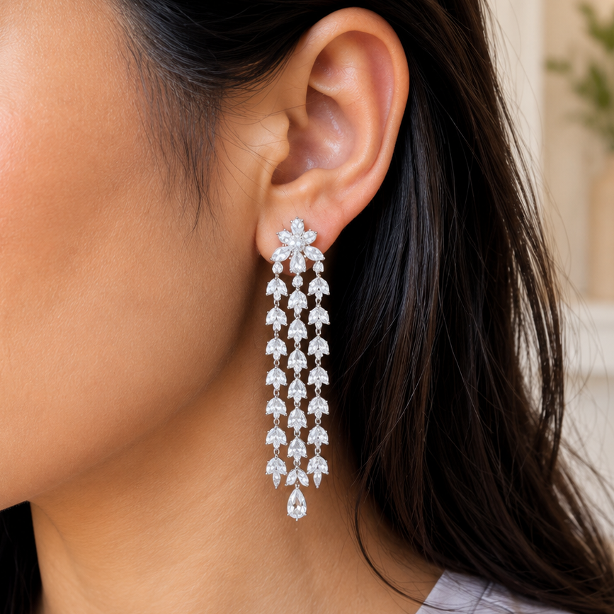 Diamond Flora Earrings