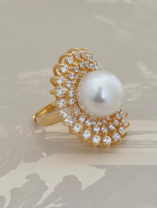 Spiral Pearl Ring