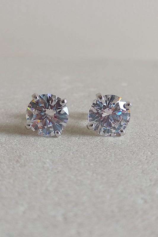 5 Carat Round Solitare Studs