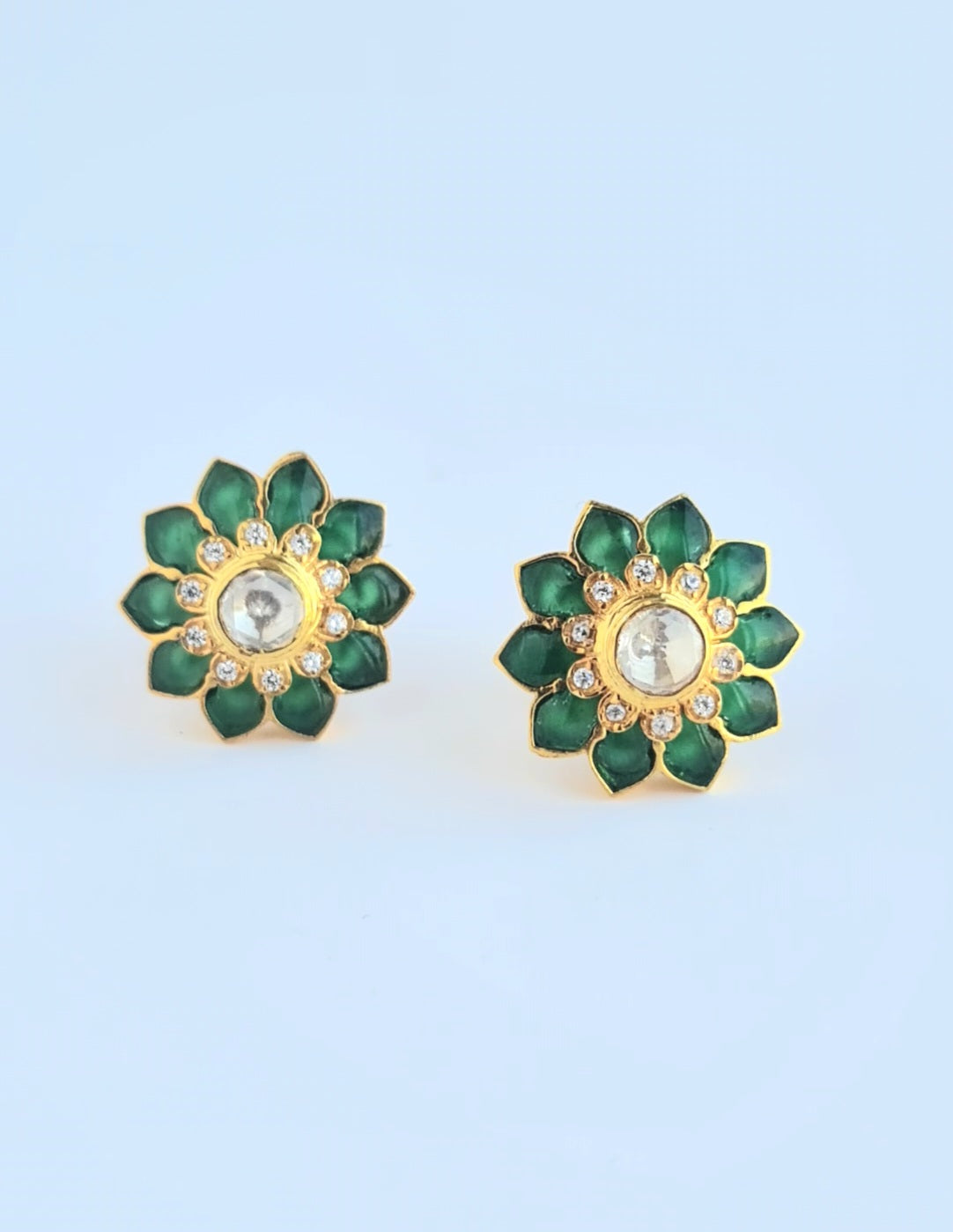 Emerald Petals Studs