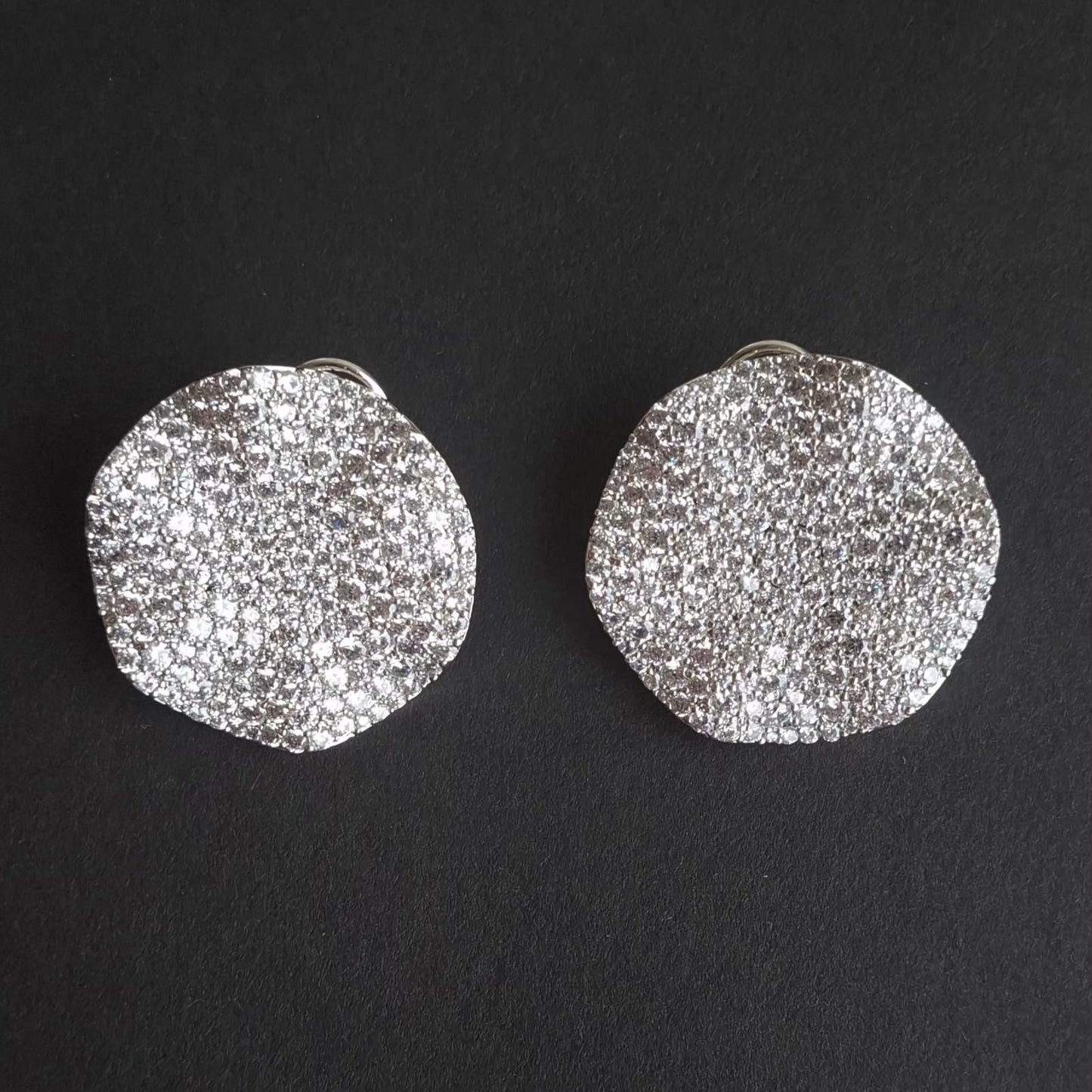 Round Crystal Cluster Studs