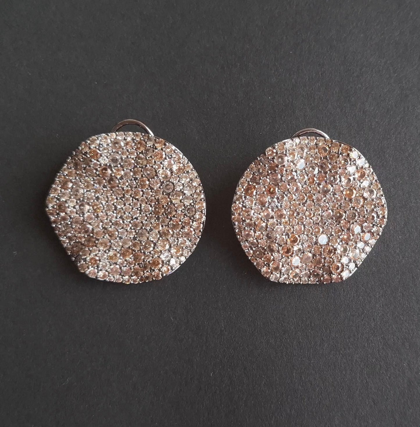 Round Crystal Cluster Studs