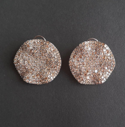 Round Crystal Cluster Studs