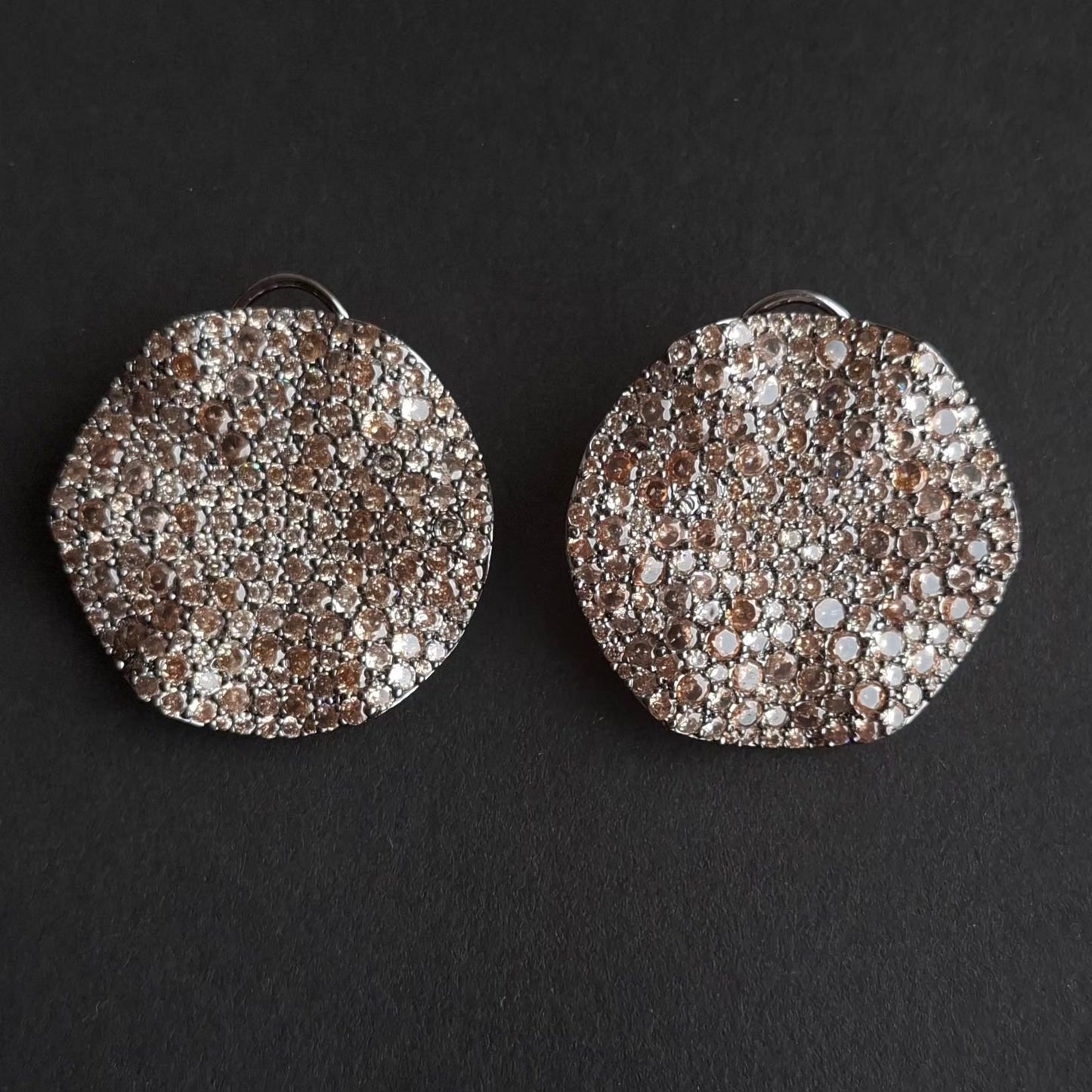 Round Crystal Cluster Studs
