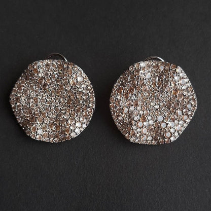 Round Crystal Cluster Studs