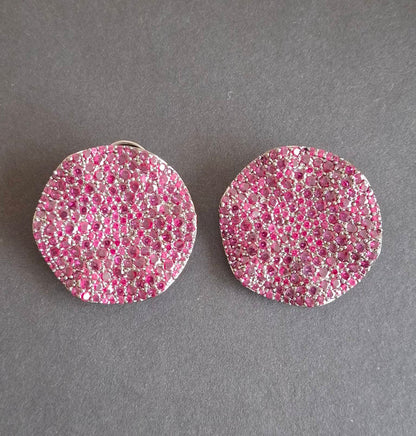 Round Crystal Cluster Studs