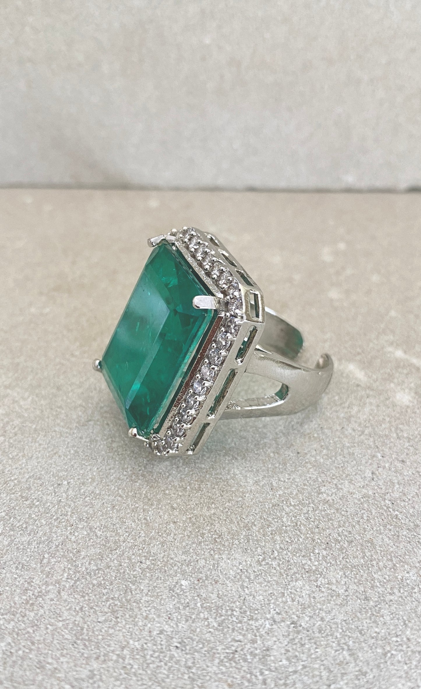 Emerald Green Semiprecious Ring