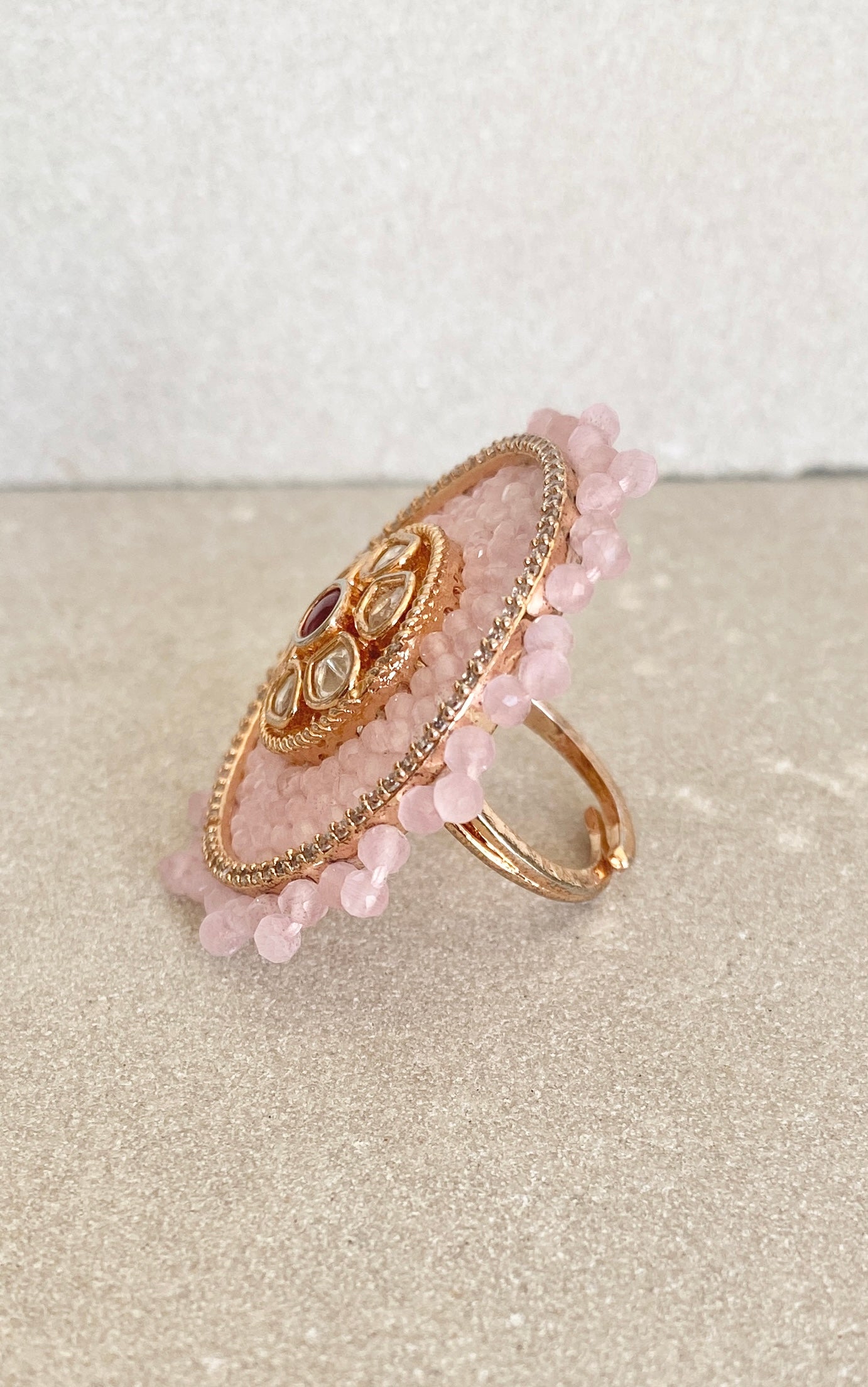 Oversized beaded ring