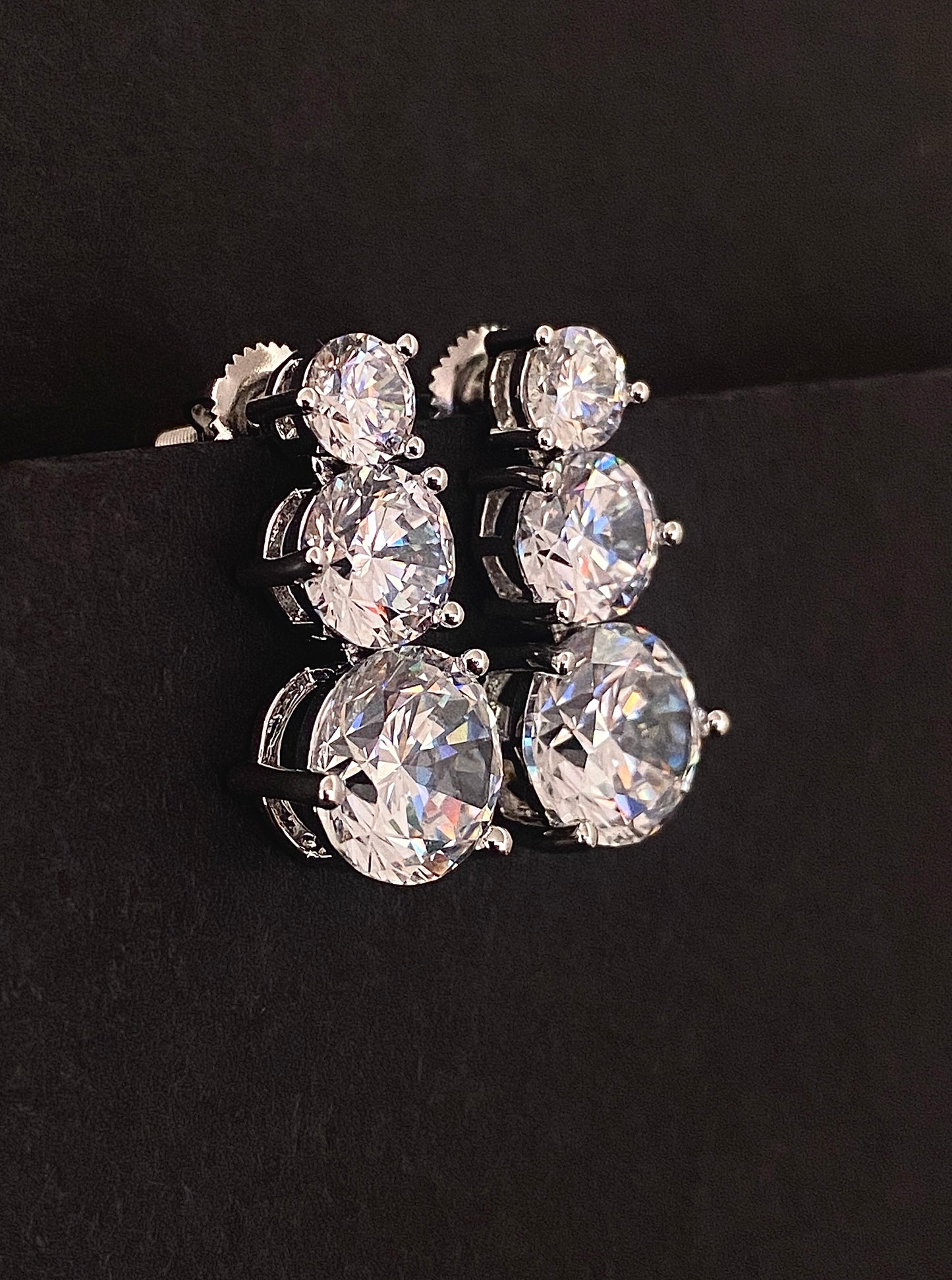 Tiered Solitaire Earrings