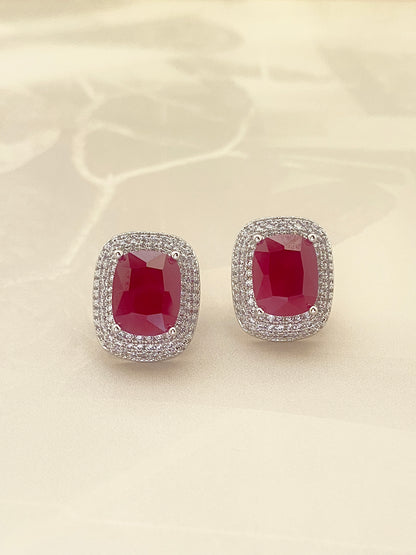 Mauve Cushion Studs