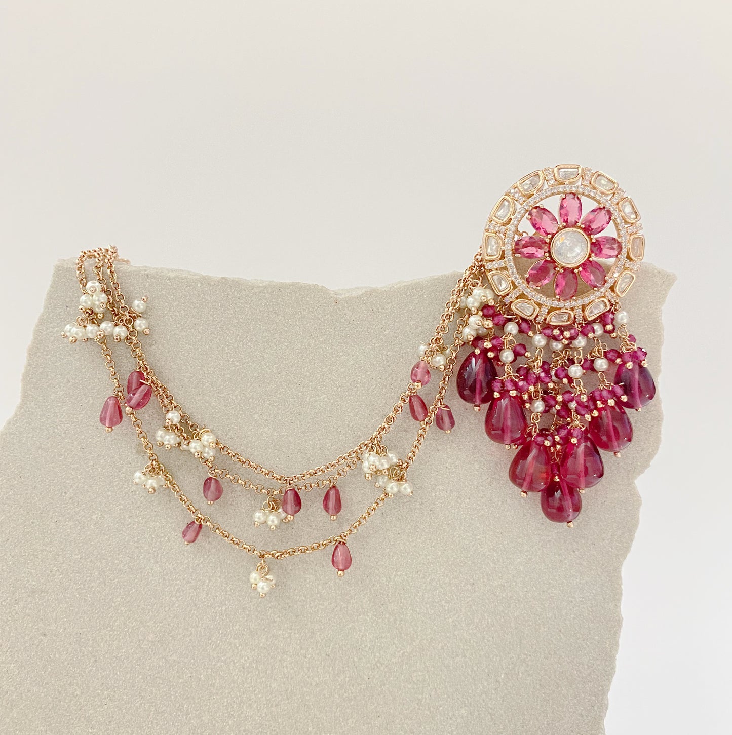 Kundan earrings with ser