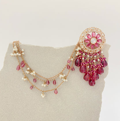 Kundan earrings with ser