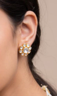 Floral Polki Studs