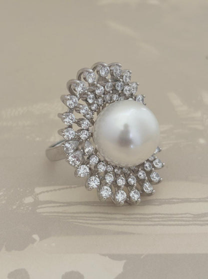 Spiral Pearl Ring