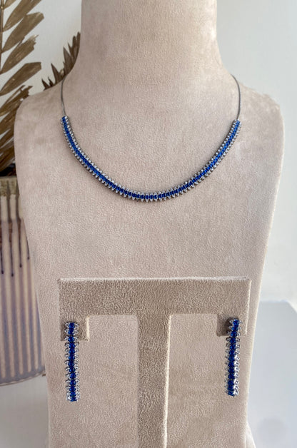 Sapphire Dainty Choker Set