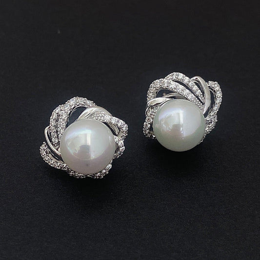 Ivory Halo Studs