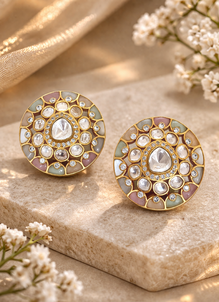 Pastel Shades Kundan Statement Tops