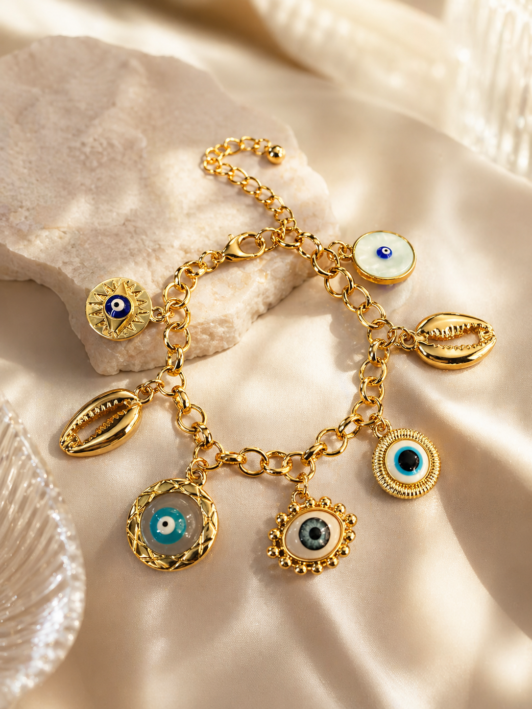 Evil Eye Glow Charms Bracelet