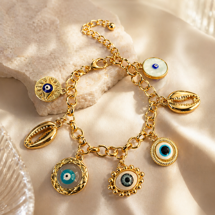 Evil Eye Glow Charms Bracelet