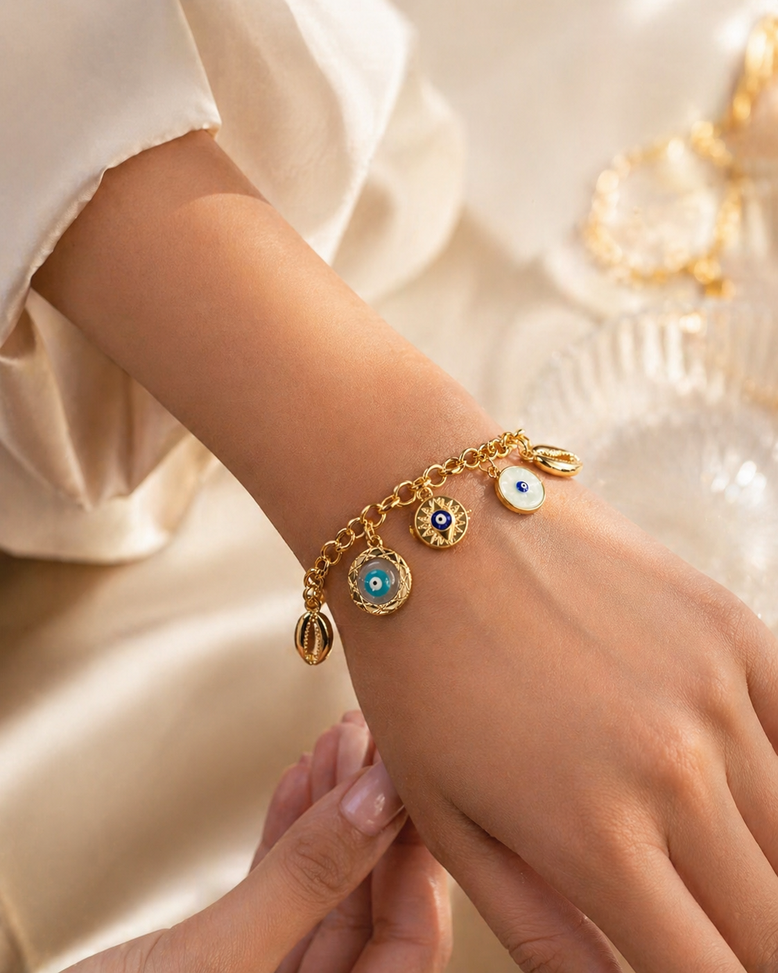 Evil Eye Glow Charms Bracelet