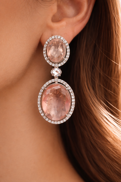 Oval doublet cocktail earrings