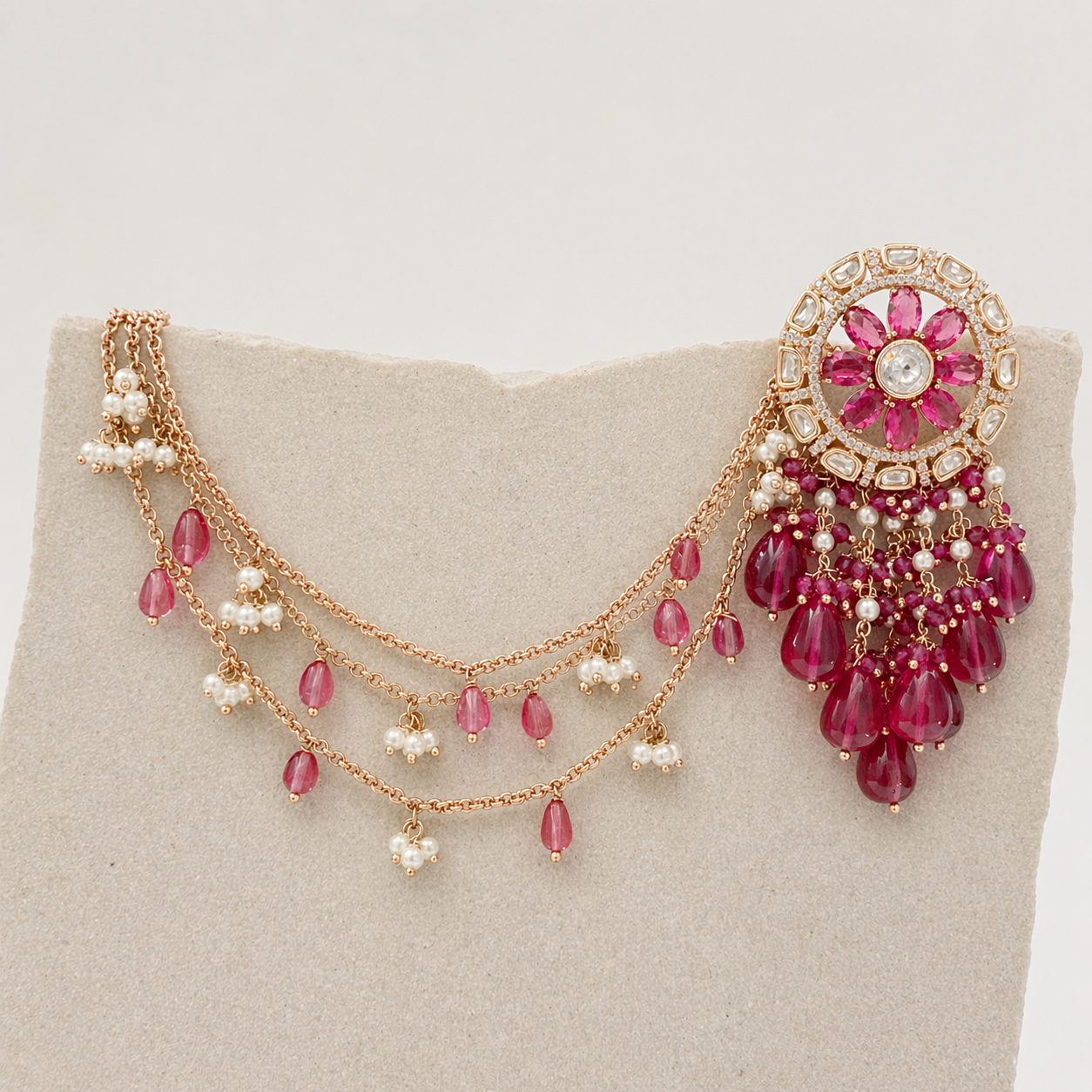 Kundan earrings with ser
