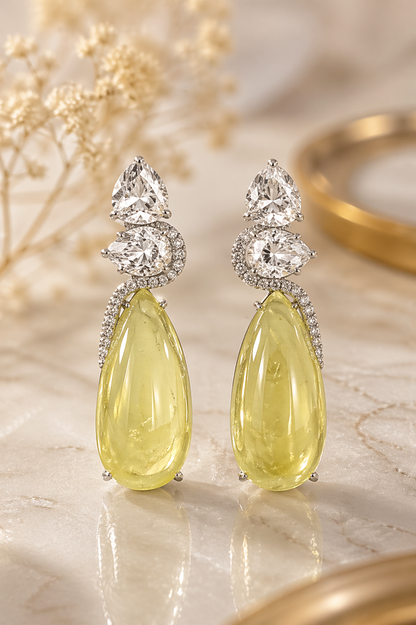 White Opal Cocktail Earrings