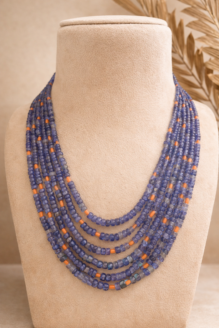 Natural Tanzanite 8 Lines Mala