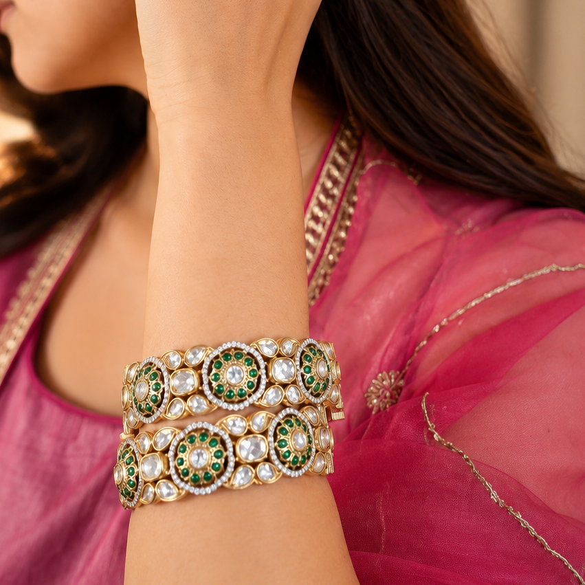 Garnet Bloom Kada(Pair)
