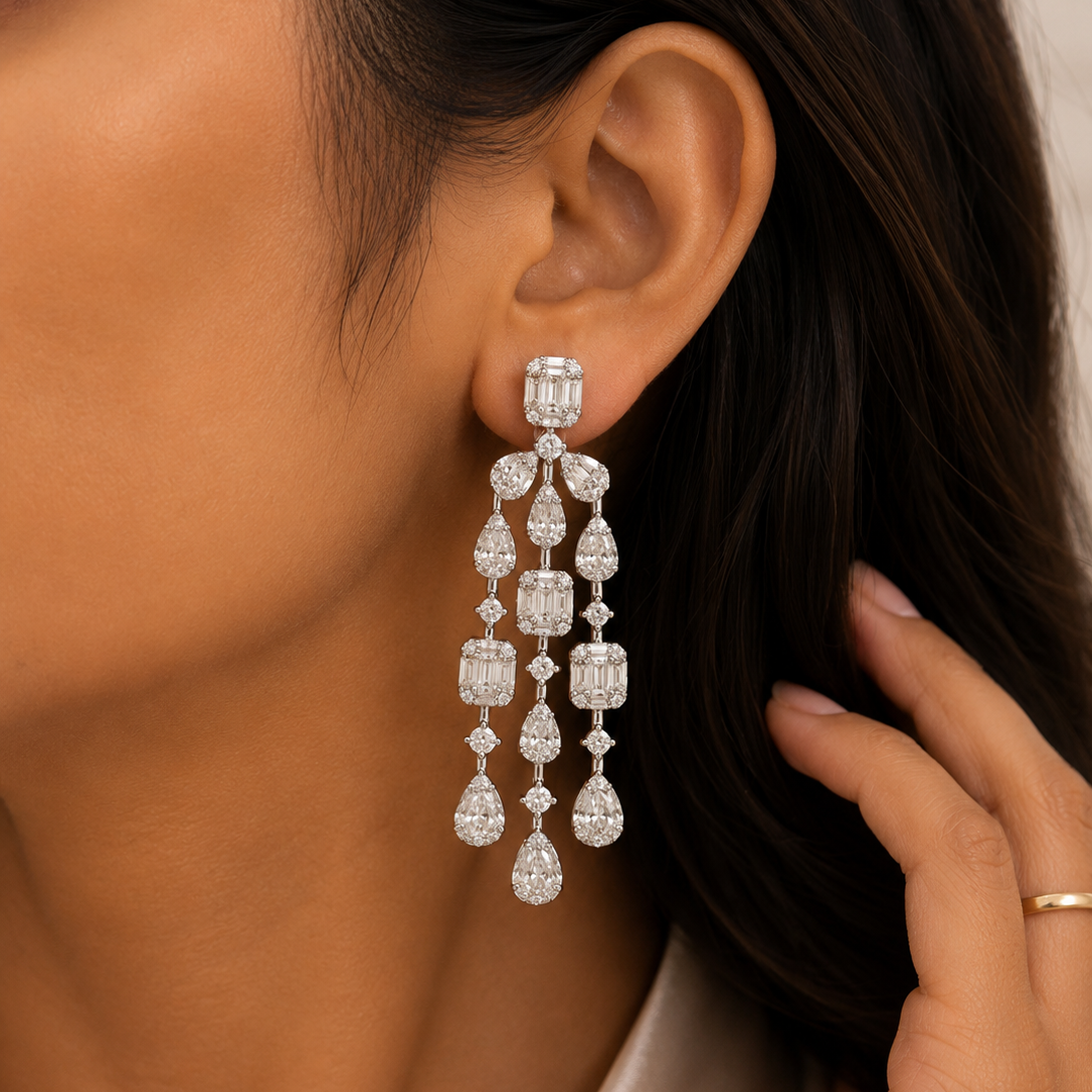 Crystal Veil Earrings