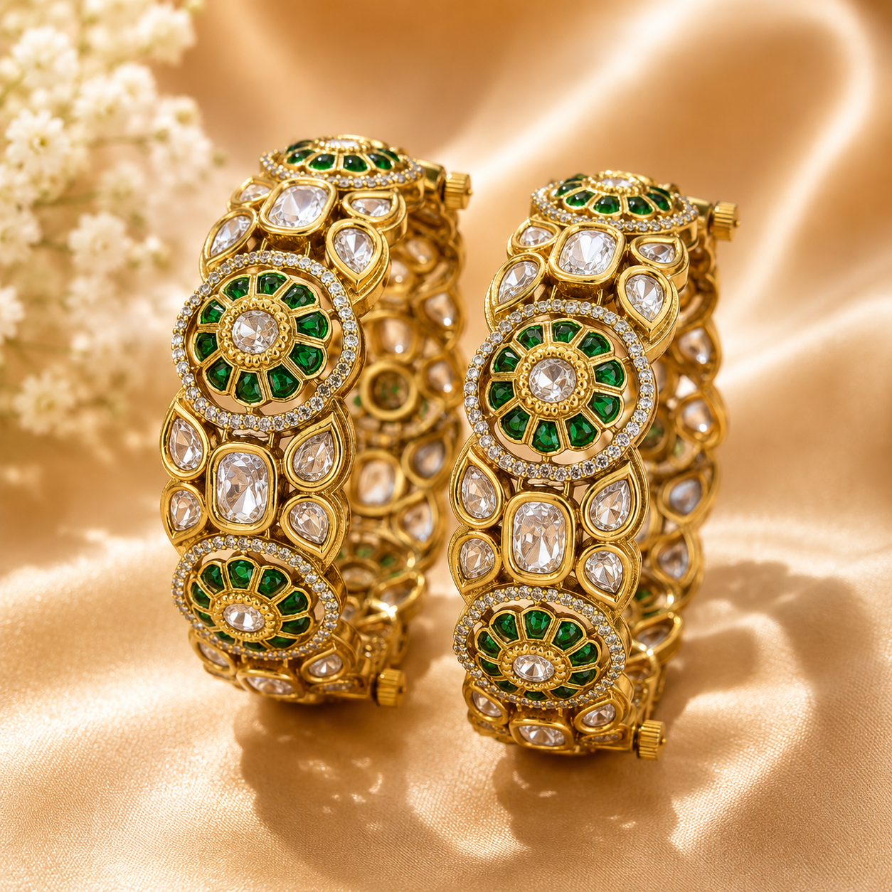 Garnet Bloom Kada(Pair)