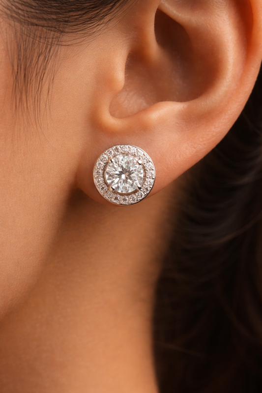 Round Halo Studs