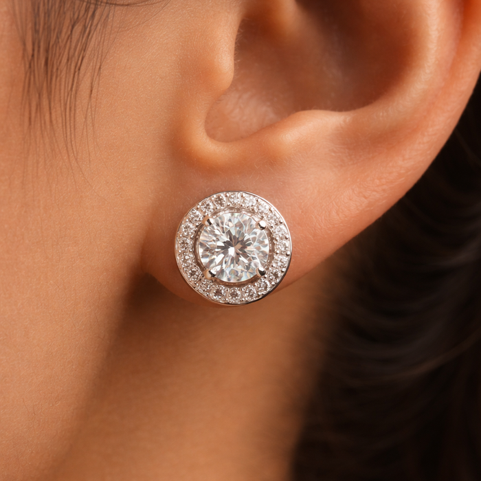 Round Halo Studs