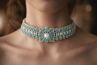 Aqua Bloom Choker Set