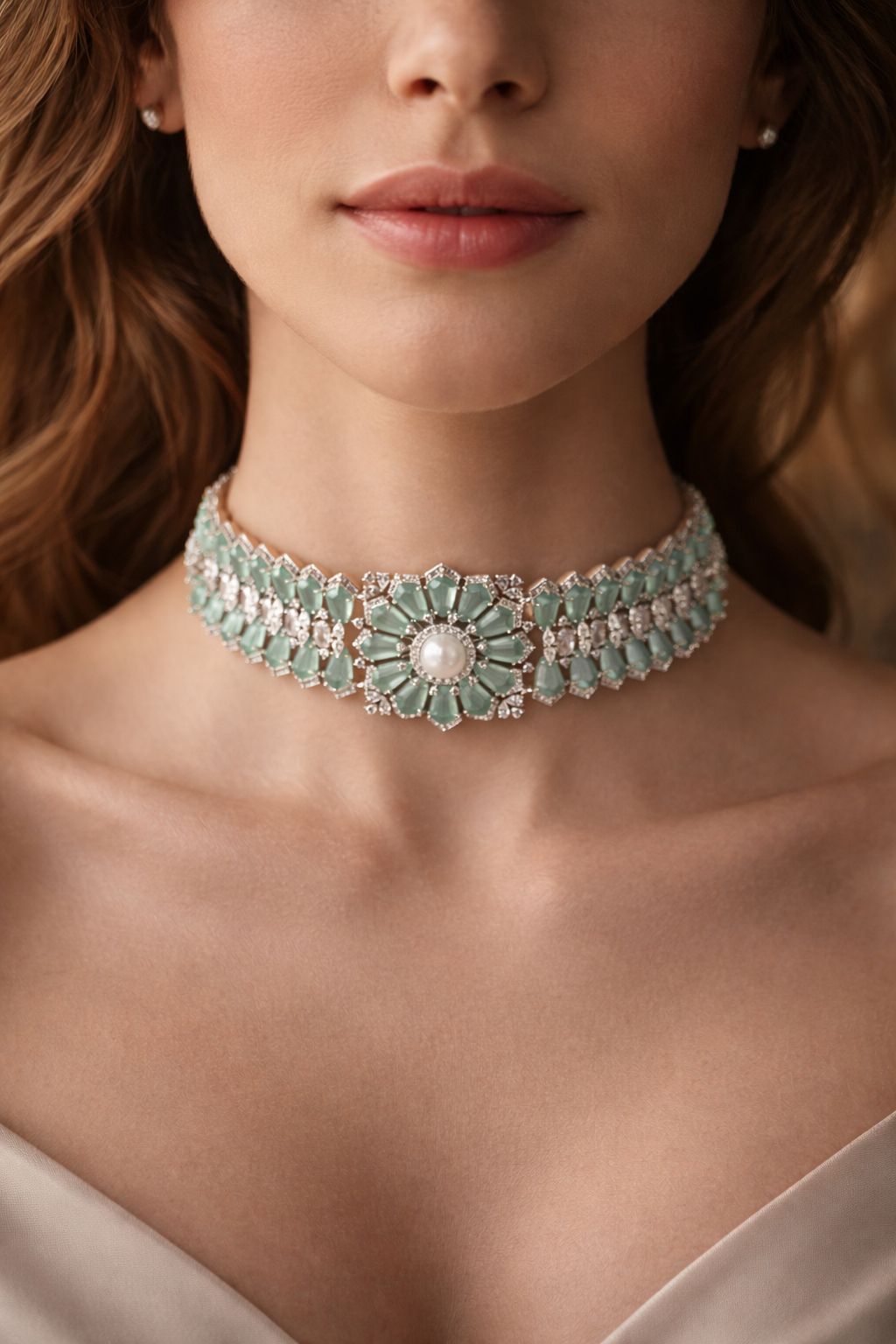 Aqua Bloom Choker Set