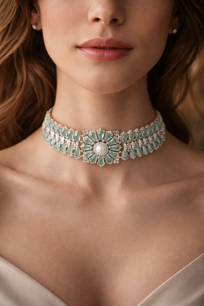 Aqua Bloom Choker Set