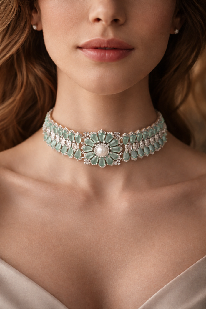 Aqua Bloom Choker Set